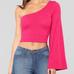 Fashion nova One shoulder pink top